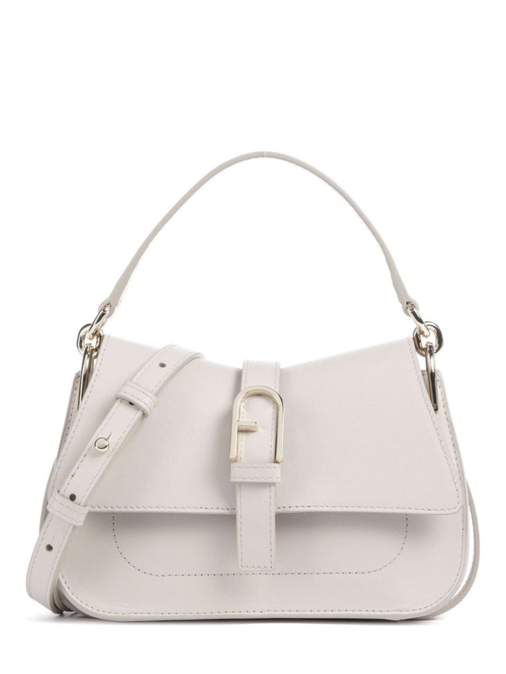 Furla Cream Leather Top-Handle Shoulder Bag